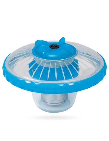 Luz led flutuante Intex para piscinas. Inclui 3 funções diferentes e é adequada para piscinas de até 549 cm. Possui a função de