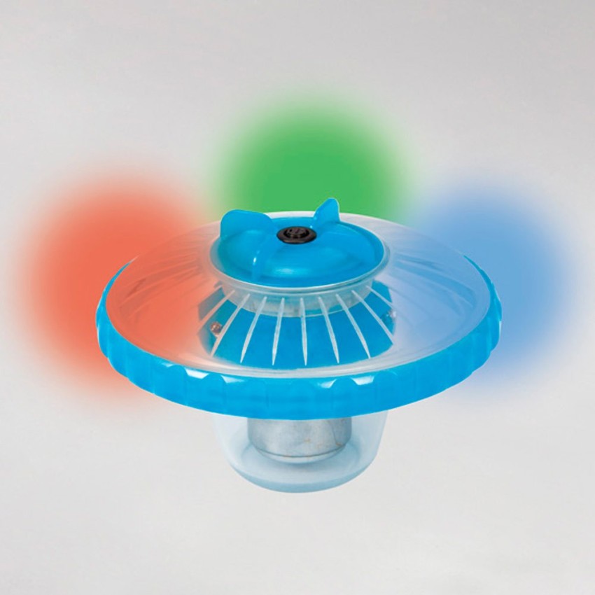 Luz led flutuante Intex para piscinas. Inclui 3 funções diferentes e é adequada para piscinas de até 549 cm. Possui a função de