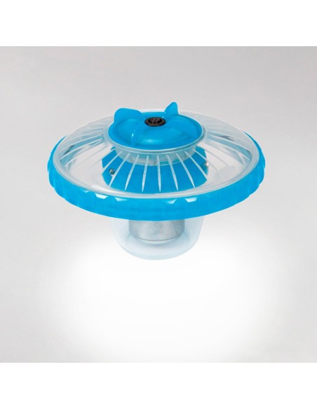 Luz led flutuante Intex para piscinas. Inclui 3 funções diferentes e é adequada para piscinas de até 549 cm. Possui a função de