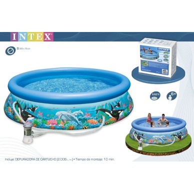As piscinas Easy Set Ocean Reef utilizam uma nova tecnologia de impressão que fazem com que seja irresistível para as crianças q 2