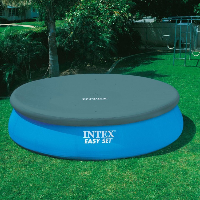 Piscina insuflável Intex da linha Easy Set com capacidade para 12.430 litros de água. Inclui: bomba de cartucho 3.785 l/h, cober
