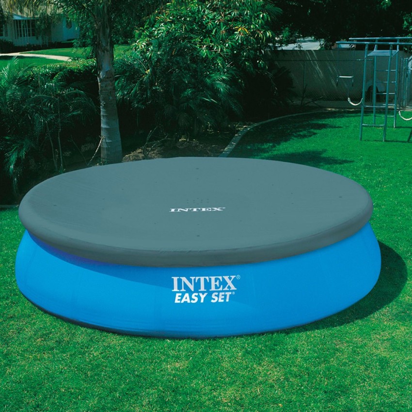 Piscina desmontável Intex com anel superior insuflável. Da linha Easy Set, inclui filtro de cartucho 5.678 l/h, escada de 122 cm