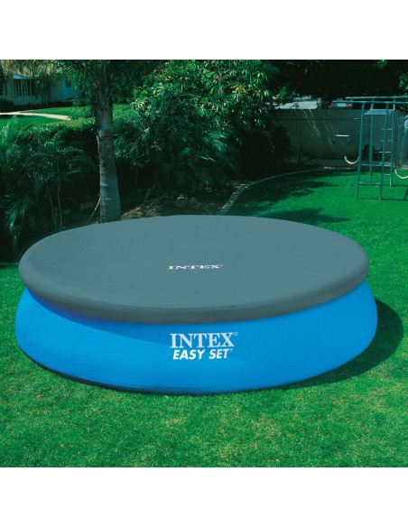 Piscina desmontável Intex com anel superior insuflável. Da linha Easy Set, inclui filtro de cartucho 5.678 l/h, escada de 122 cm