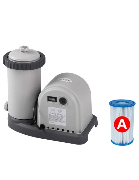 Piscina desmontável tubular Intex. Com forma redonda e da linha Metal Frame, tem capacidade para 24.311 litro de água. Inclui bo