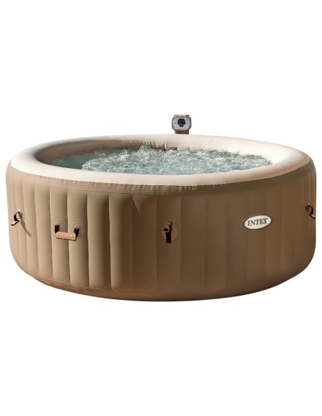 Spa insuflável Intex fabricado em PVC laminado. Sistema de bolhas com 120 saídas de ar à pressão. Inclui cobertura, base isolant