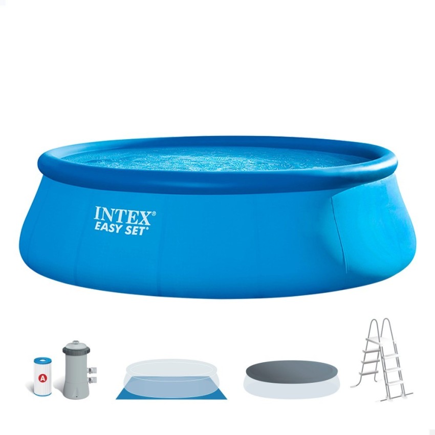 Piscina hinchable Intex Easy Set con aro superior infable. Sistema Hydro Technology y depuradora de cartucho de 3.785 L/hora, fi