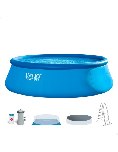 Piscina hinchable Intex Easy Set con aro superior infable. Sistema Hydro Technology y depuradora de cartucho de 3.785 L/hora, fi