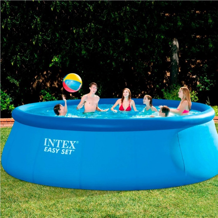 Piscina hinchable Intex Easy Set con aro superior infable. Sistema Hydro Technology y depuradora de cartucho de 3.785 L/hora, fi