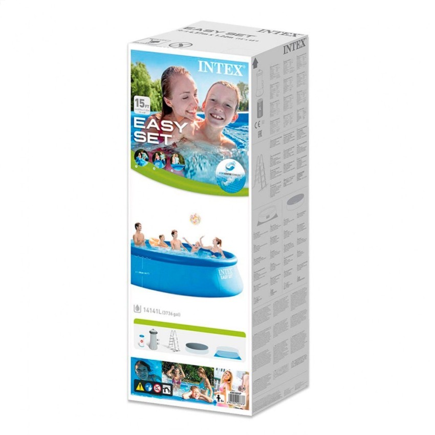 Piscina hinchable Intex Easy Set con aro superior infable. Sistema Hydro Technology y depuradora de cartucho de 3.785 L/hora, fi