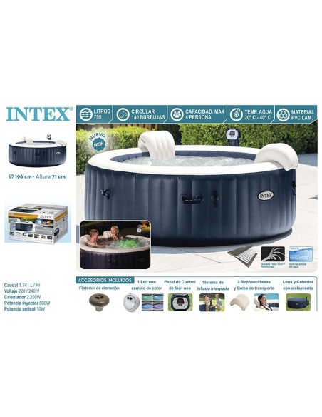 28406EX-PURESPA PLUS REDONDO NAVY 4 PESSOAS 795L