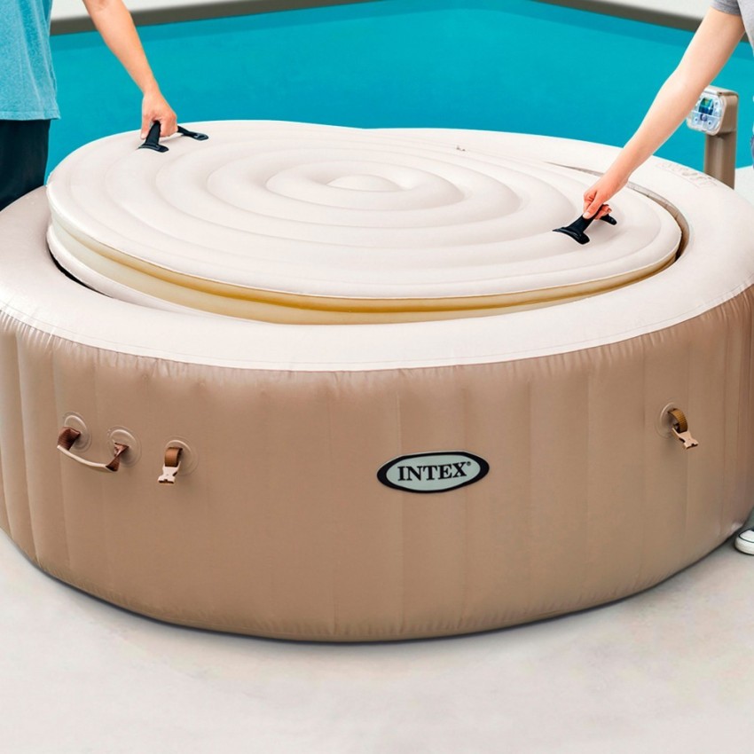 Novo Spa insuflável Bubble Massage com sistema anti-calcário e tecnologia Fiber-tech.Lona de três camadas e 120 saídas de ar.Inc