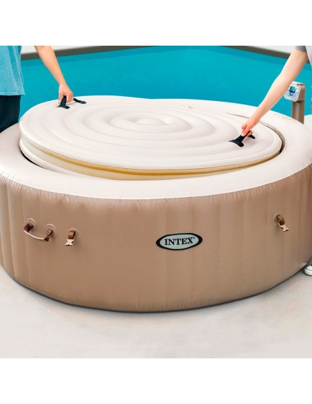 Novo Spa insuflável Bubble Massage com sistema anti-calcário e tecnologia Fiber-tech.Lona de três camadas e 120 saídas de ar.Inc
