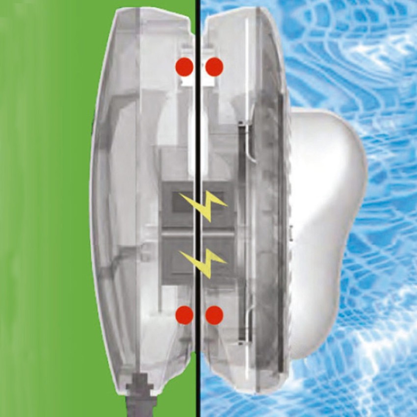 Luz LED de alto brilho e duração para piscinas desmontáveis.Sistema de sujeição magnético,oferece luzes coloridas dentro e fora