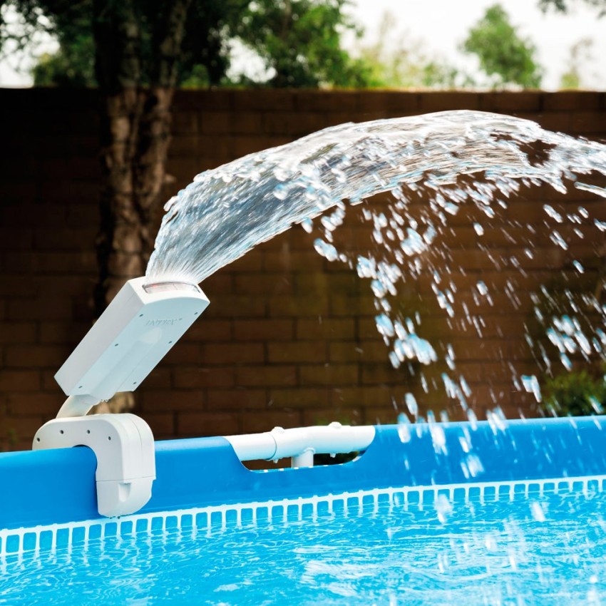 Led multicor para piscinas Intex. Com forma de cascata, tem 4 cores: branco, vermelho, azul e verde. Funciona por gerador hidroe