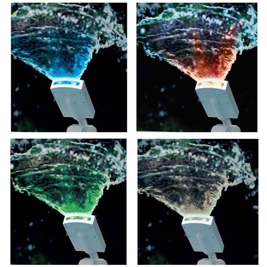 Led multicor para piscinas Intex. Com forma de cascata, tem 4 cores: branco, vermelho, azul e verde. Funciona por gerador hidroe