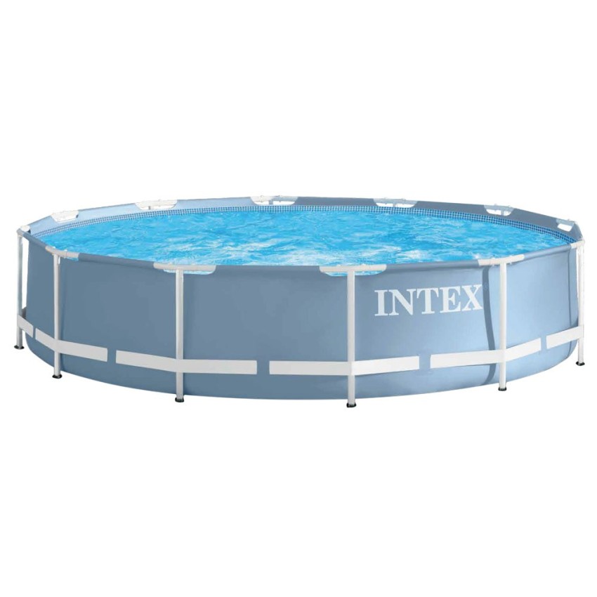 Piscina desmontável tubular Intex. Piscina Prisma Frame circular de estrutura metálica com capacidade para 6.503 litros/água. Lo