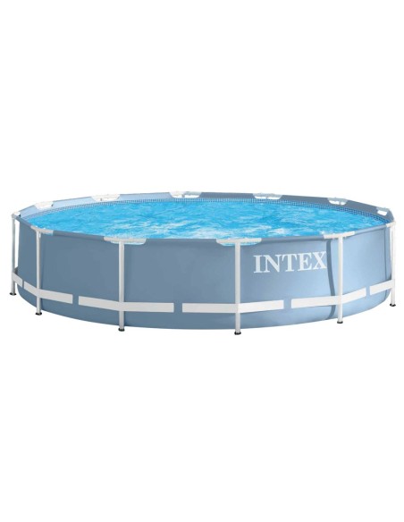 Piscina desmontável tubular Intex. Piscina Prisma Frame circular de estrutura metálica com capacidade para 6.503 litros/água. Lo