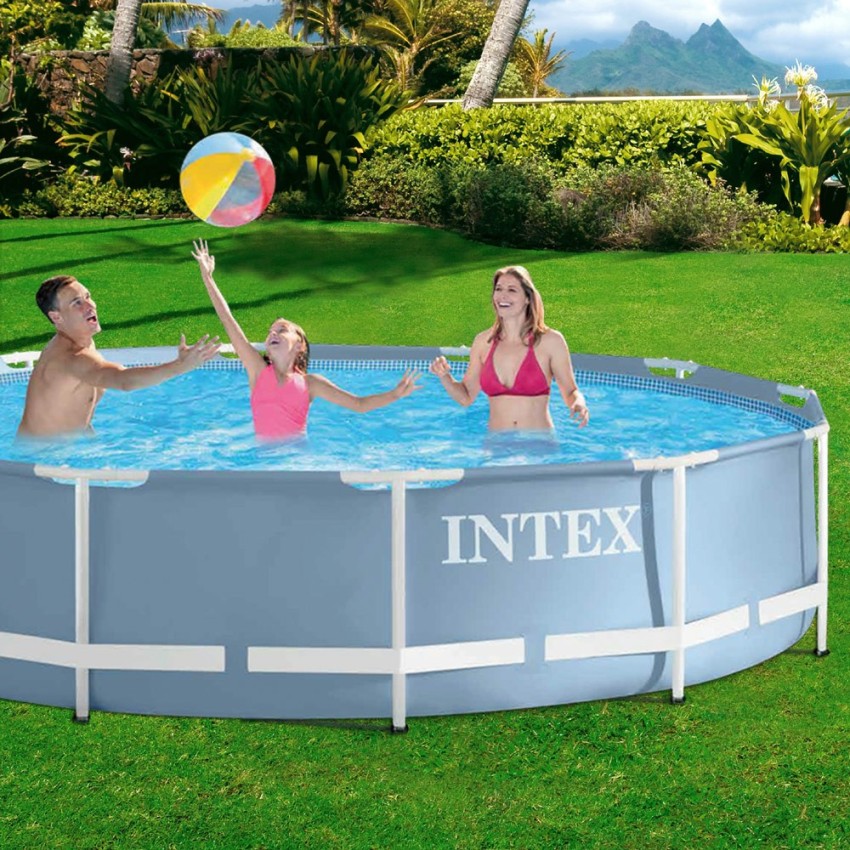 Piscina desmontável tubular Intex. Piscina Prisma Frame circular de estrutura metálica com capacidade para 6.503 litros/água. Lo