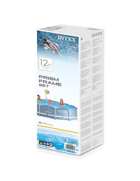Piscina desmontable tubular Intex. Piscina Prisma Frame circular de estructura metálica con capacidad para 6.503 litros/agua. Lo