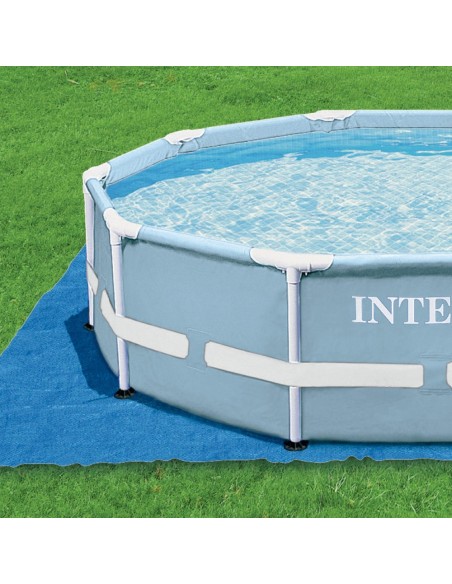 Piscina desmontable tubular Intex de la línea Prisma Frame. Piscina circular de color azul y estructura metálica con capacidad p