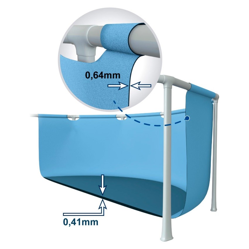 Piscina desmontável tubular Intex da linha Prisma Frame. Piscina circular de cor azul e estrutura metálica com capacidade para 2