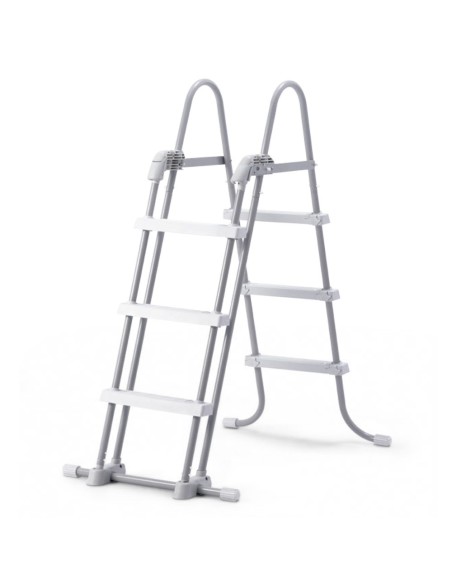 Piscina tubular Intex da linha Prisma Frame. Piscina quadrara de cor azul e estrutura metálica com capacidade para 16.700 litros
