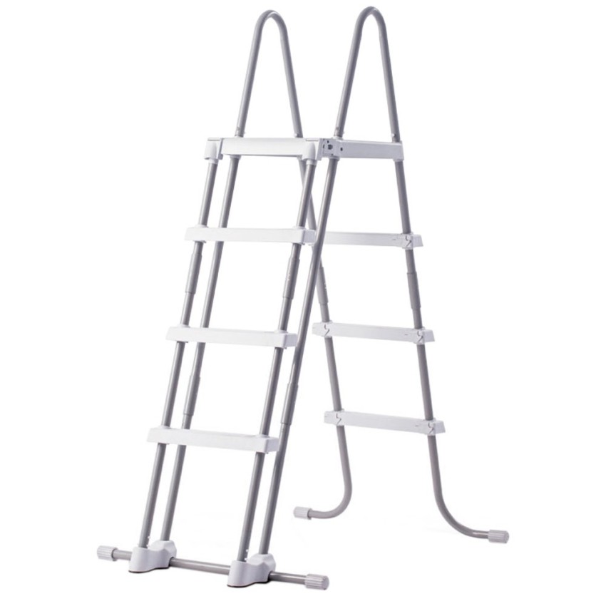 Piscina tubular Intex da linha Prisma Frame. Piscina quadrada de cor azul e estrutura metálica com uma capacidade para 25.000 li