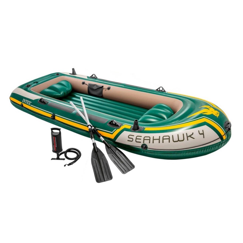 Barca hinchable Seahawk 4 | Medidas: 351x145x48 cm | Con remos y bomba de hinchado