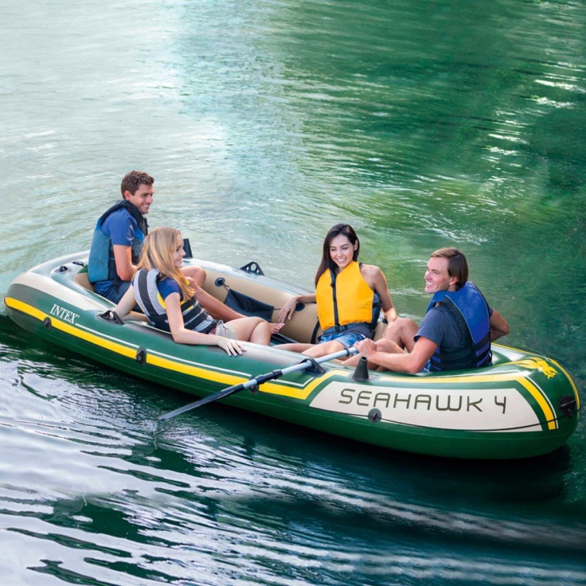 Barca hinchable Seahawk 4 | Medidas: 351x145x48 cm | Con remos y bomba de hinchado