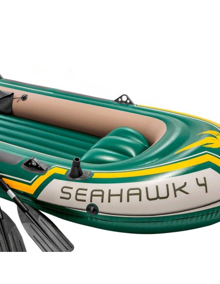 Barco insuflável Seahawk 4 | Medidas 351x145x48 cm | Com remos e bomba de enchimento