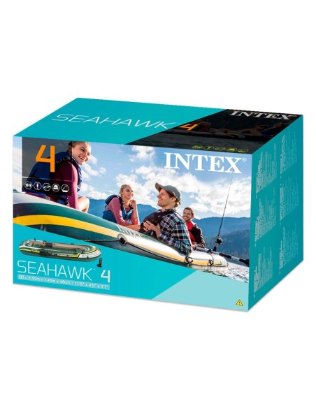 Barca hinchable Seahawk 4 | Medidas: 351x145x48 cm | Con remos y bomba de hinchado