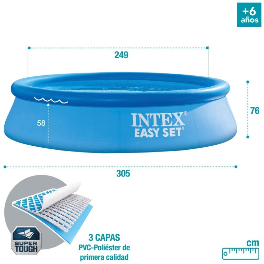 Piscina inflável de fácil configuração 305x76cm | Intex.pt