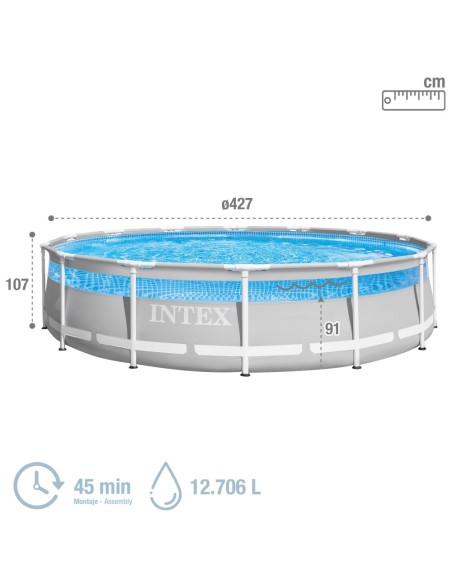 Piscina removível Clearview c/estação de tratamento | INTEX