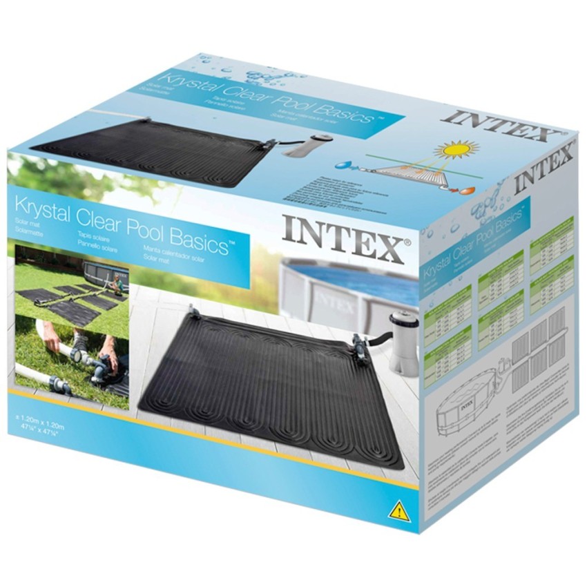 Tapete solar Intex para piscinas insufláveis e desmontáveis. Aumenta a temperatura da água entre 3 e 5 graus. Para bombas de fil