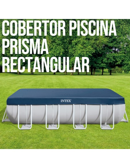 Cobertura INTEX de 389x184 cm exclusiva para piscinas Small y Prism Frame de 400x200 cm. Feita com vinil resistente de 18 mm de