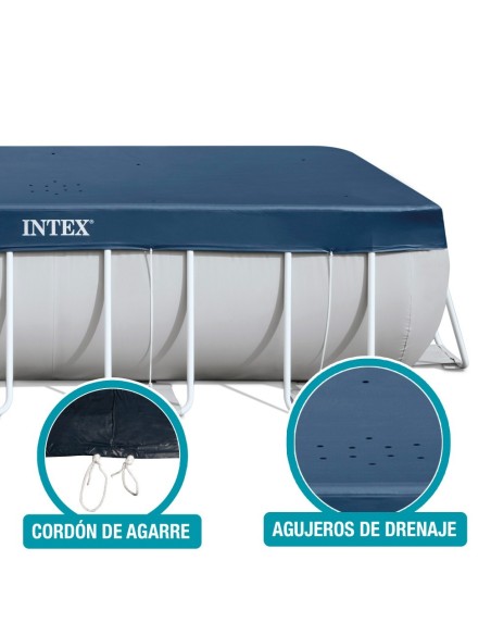 Cobertura INTEX de 389x184 cm exclusiva para piscinas Small y Prism Frame de 400x200 cm. Feita com vinil resistente de 18 mm de