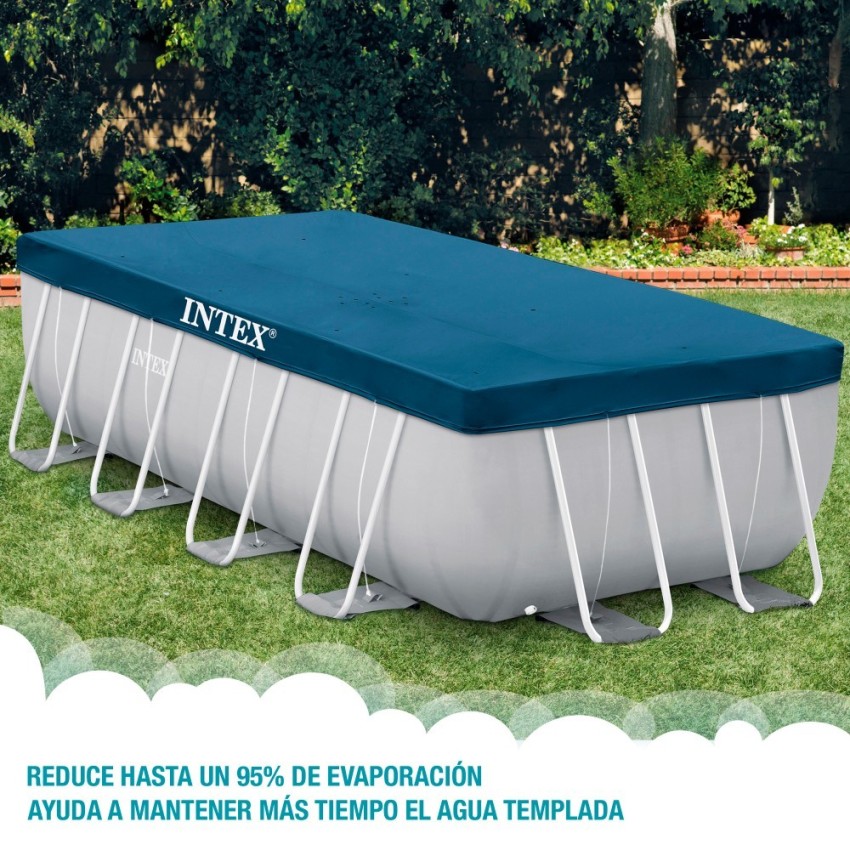 Cobertura INTEX de 389x184 cm exclusiva para piscinas Small y Prism Frame de 400x200 cm. Feita com vinil resistente de 18 mm de
