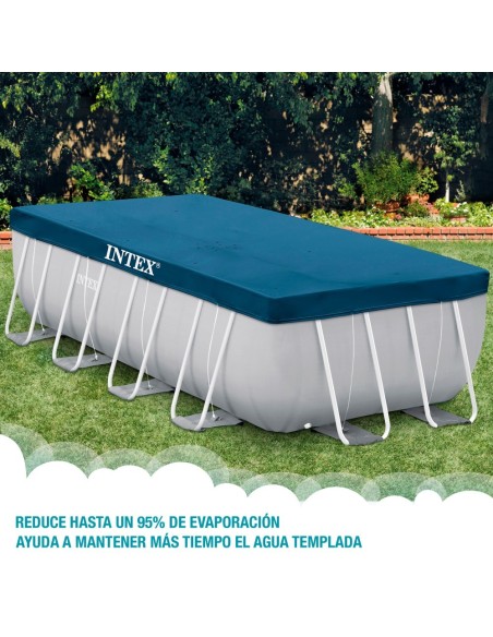 Cobertura INTEX de 389x184 cm exclusiva para piscinas Small y Prism Frame de 400x200 cm. Feita com vinil resistente de 18 mm de