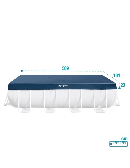 Cobertura INTEX de 389x184 cm exclusiva para piscinas Small y Prism Frame de 400x200 cm. Feita com vinil resistente de 18 mm de