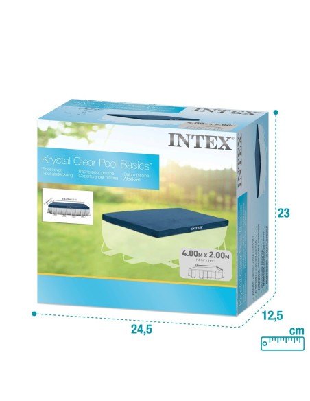 Cobertura INTEX de 389x184 cm exclusiva para piscinas Small y Prism Frame de 400x200 cm. Feita com vinil resistente de 18 mm de