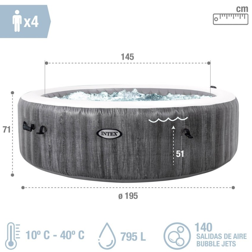 Spa insuflável 4 pessoas | Loha Oficial INTEX