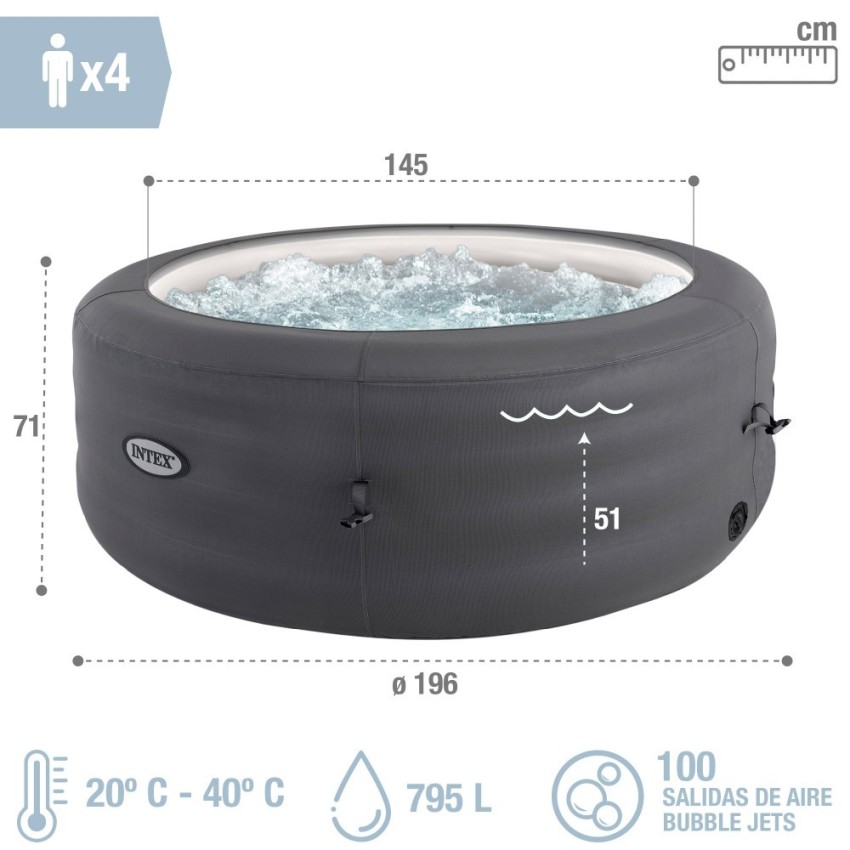 28482EX-SIMPLE SPA BURBUJAS 795L(220-240V)-196X66CM