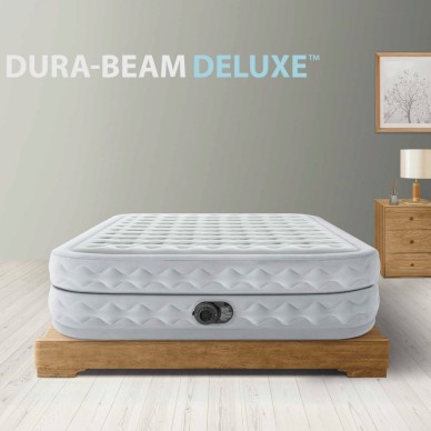Cama de aire INTEX Dura Beam Deluxe Ultra Plush con cabecero, Colchon  hinchable, Colchones hinchables, Cama