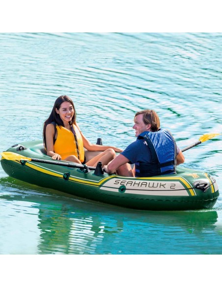 Barco insuflável Seahawk 2 | Medidas: 236x114x41 cm | Com remos e bomba de enchimento