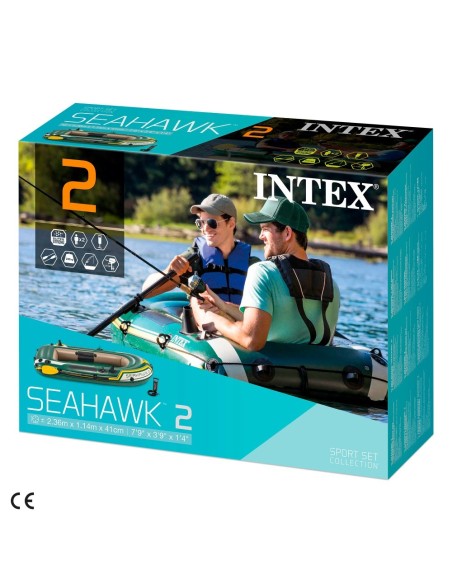 Barca hinchable Seahawk 2 | Medidas: 236x114x41 cm | Con remos y bomba de hinchado