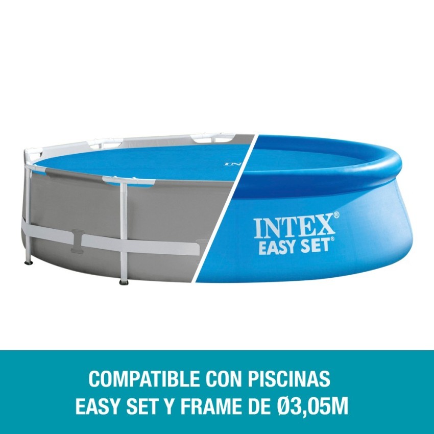 Cobertura solar INTEX de 290 cm de diâmetro para piscinas desmontáveis de 305 cmde diâmetro. Bolhas de ar selado com espessura d