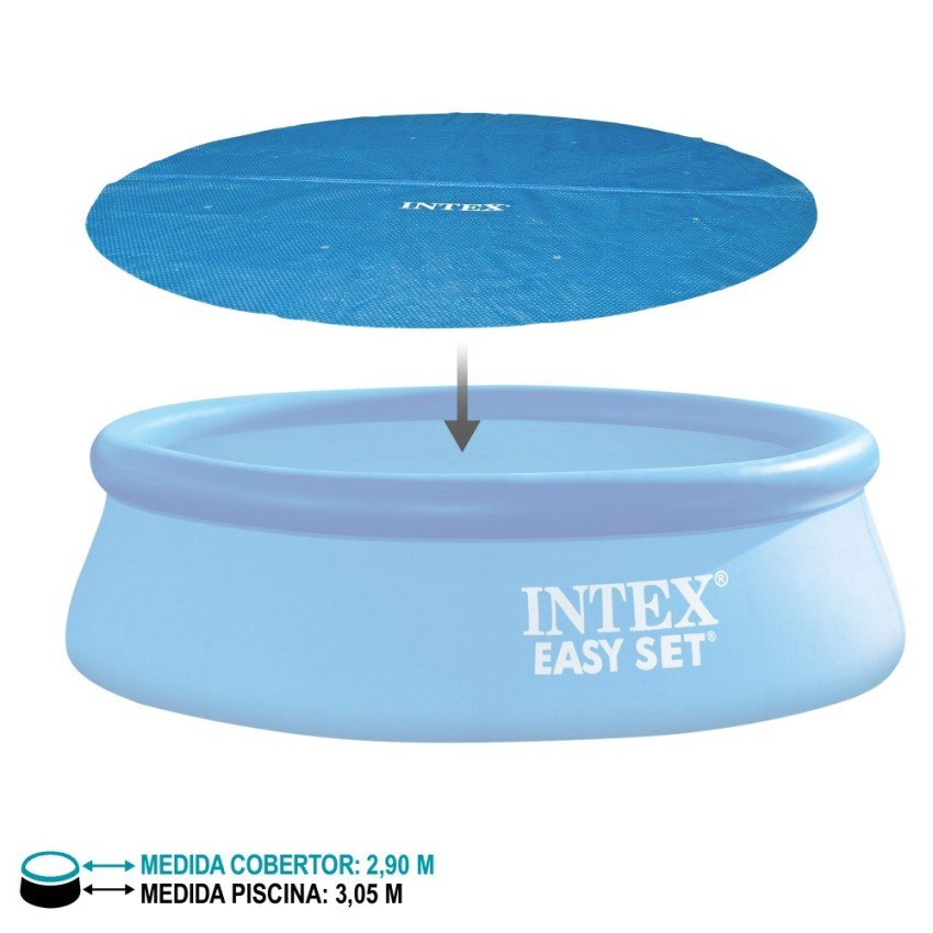 Cobertura solar INTEX de 290 cm de diâmetro para piscinas desmontáveis de 305 cmde diâmetro. Bolhas de ar selado com espessura d