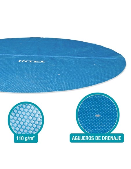 Cobertura solar INTEX de 290 cm de diâmetro para piscinas desmontáveis de 305 cmde diâmetro. Bolhas de ar selado com espessura d