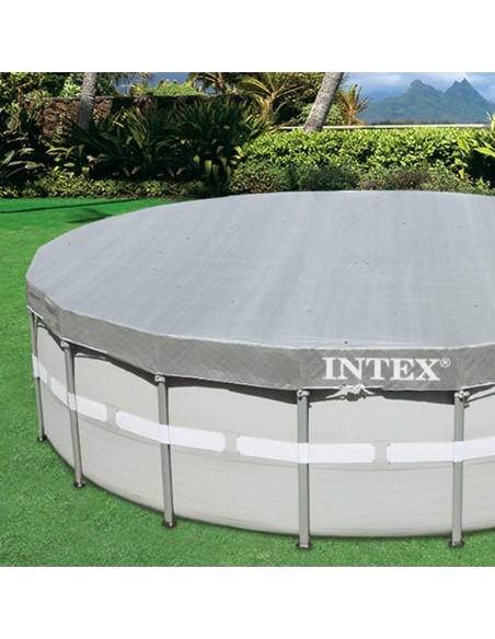 Cobertura INTEX de 488 cm exclusiva para piscinas INTEX Ultra Frame e Ultra XTR Frame de 488x122 cm. Polietileno resistente de 1