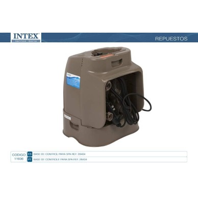 Estación de control que contiene el motor, bomba de filtrado, sistema antical para Pure Spa de Intex.                           